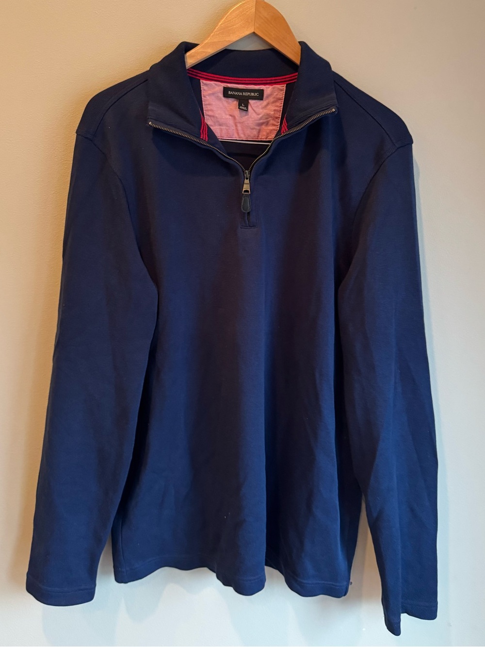 Banana Republic Men's Navy Quarter-Zip Pullover Sweater Size Large‎